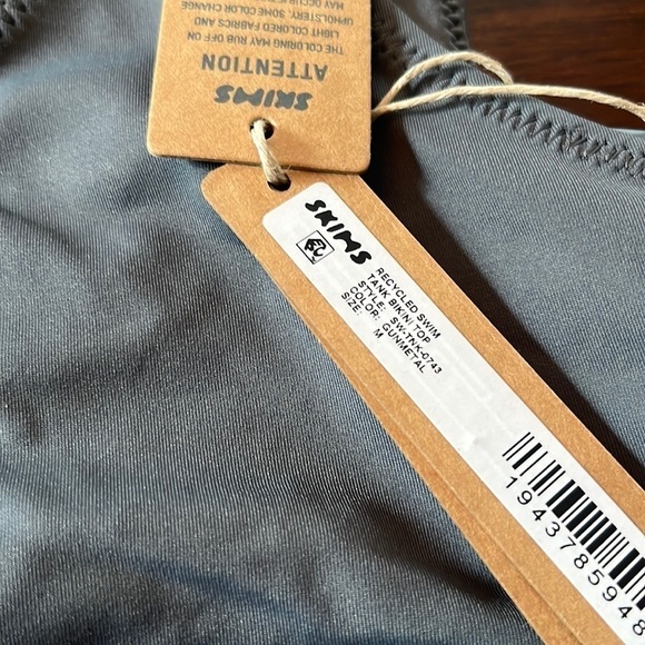 Skims Medium SWIM TANK BIKINI TOP Gunmetal Grey NWT - Picture 5 of 5